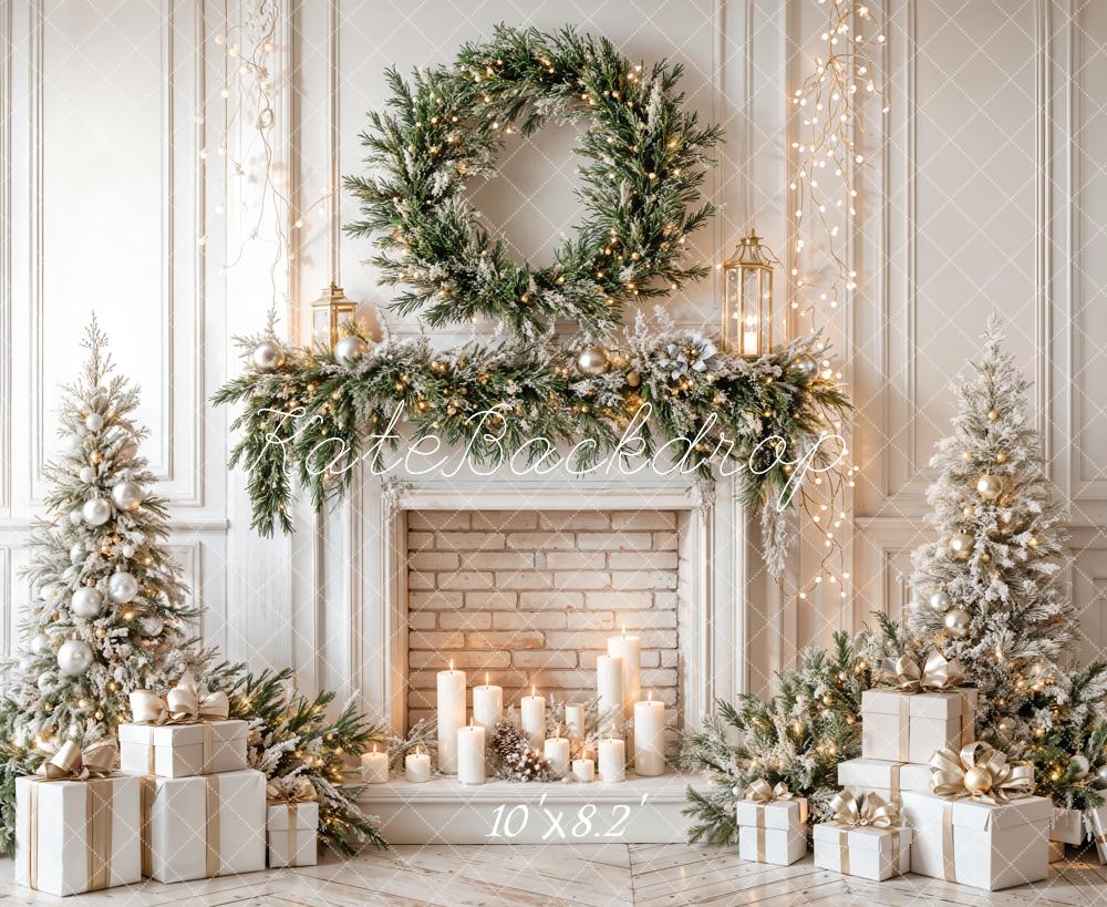 Kate Christmas Tree Fireplace Garland Backdrop Designed by Emetselch - Image 8