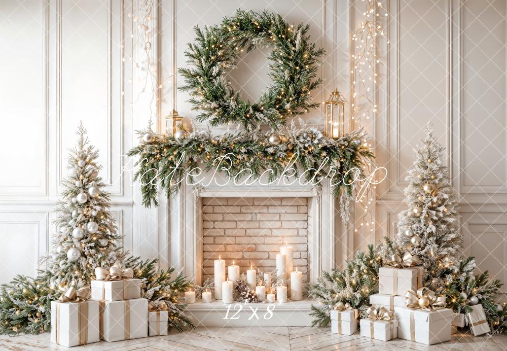 Kate Christmas Tree Fireplace Garland Backdrop Designed by Emetselch - Image 9