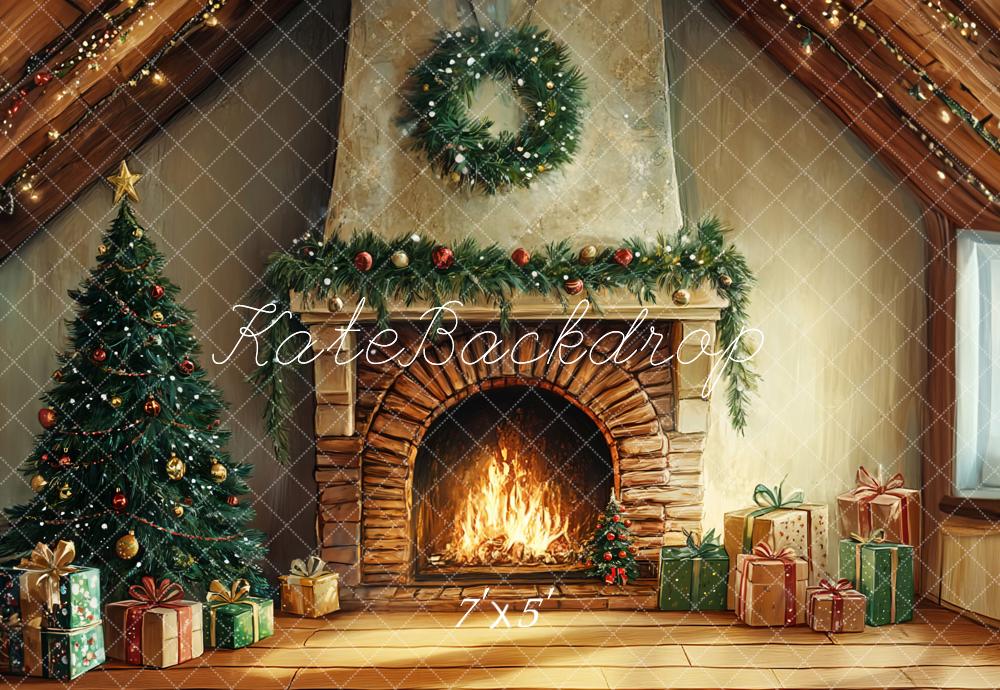 Kate Christmas Tree Fireplace Gift Box Backdrop Designed by GQ - Image 2