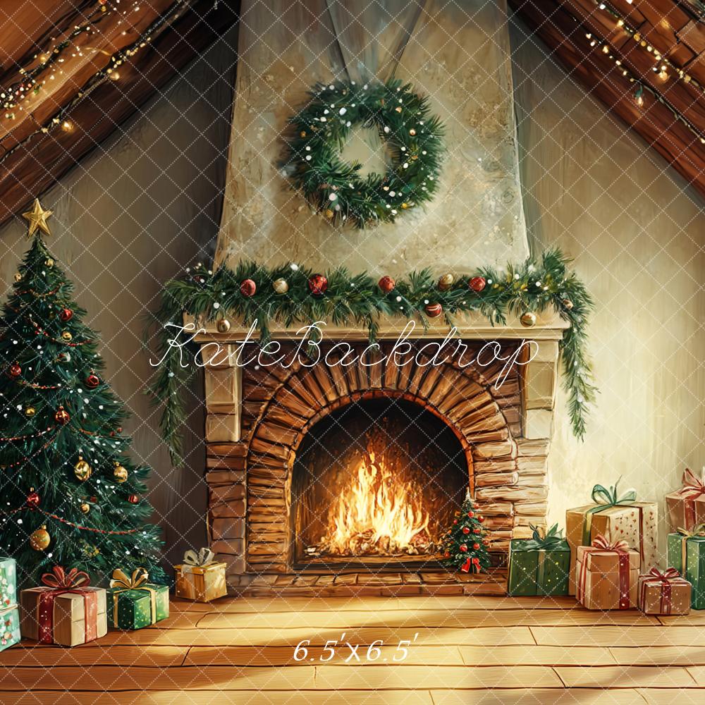 Kate Christmas Tree Fireplace Gift Box Backdrop Designed by GQ - Image 4