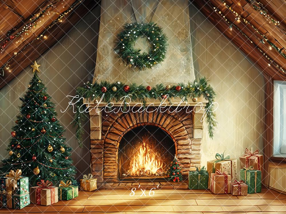 Kate Christmas Tree Fireplace Gift Box Backdrop Designed by GQ - Image 5