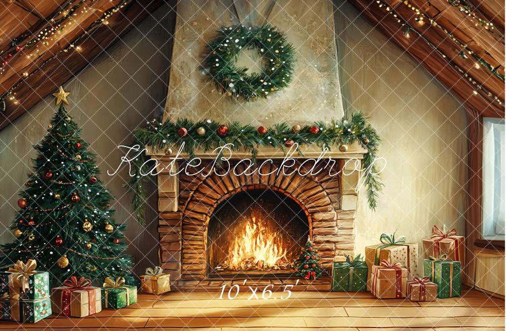 Kate Christmas Tree Fireplace Gift Box Backdrop Designed by GQ - Image 6
