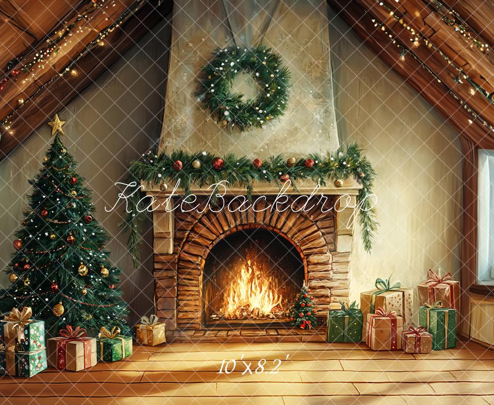 Kate Christmas Tree Fireplace Gift Box Backdrop Designed by GQ - Image 7
