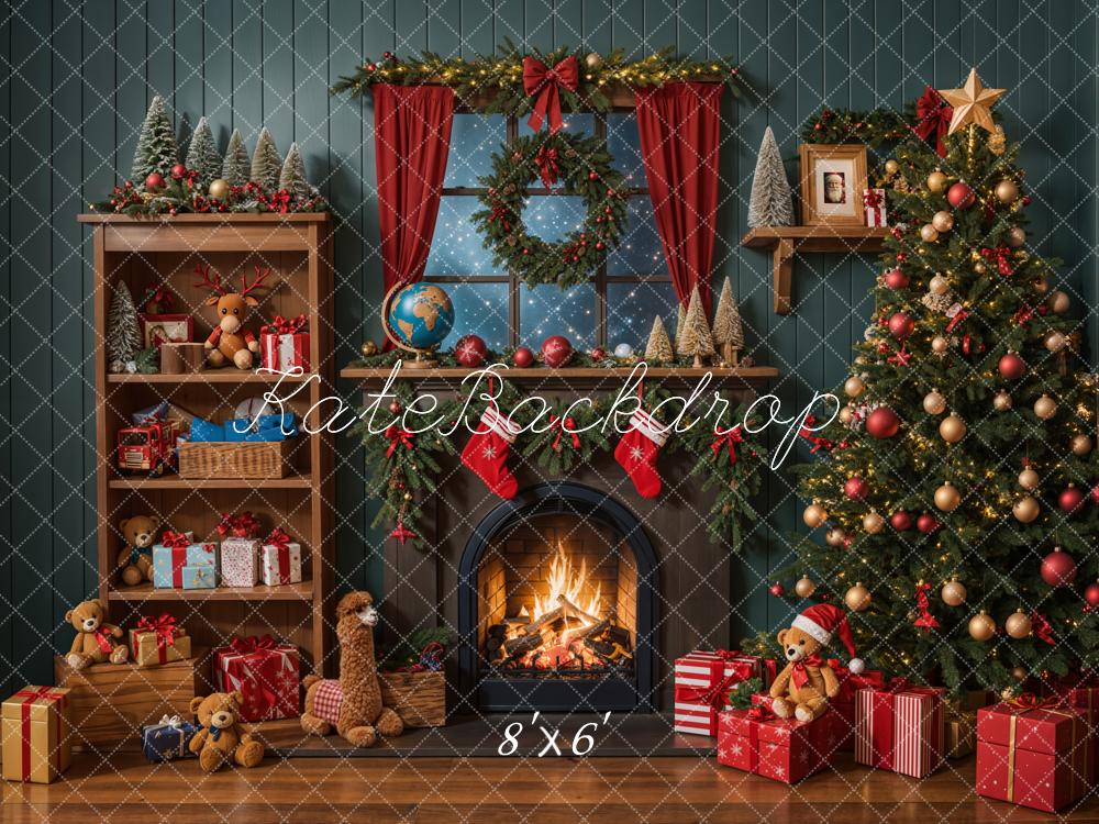 Kate Christmas Tree Fireplace Shelf Gifts Backdrop Designed by Emetselch - Image 4