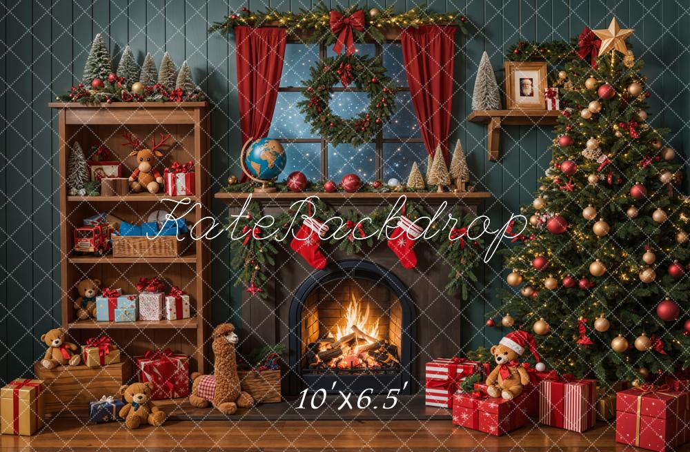 Kate Christmas Tree Fireplace Shelf Gifts Backdrop Designed by Emetselch - Image 5