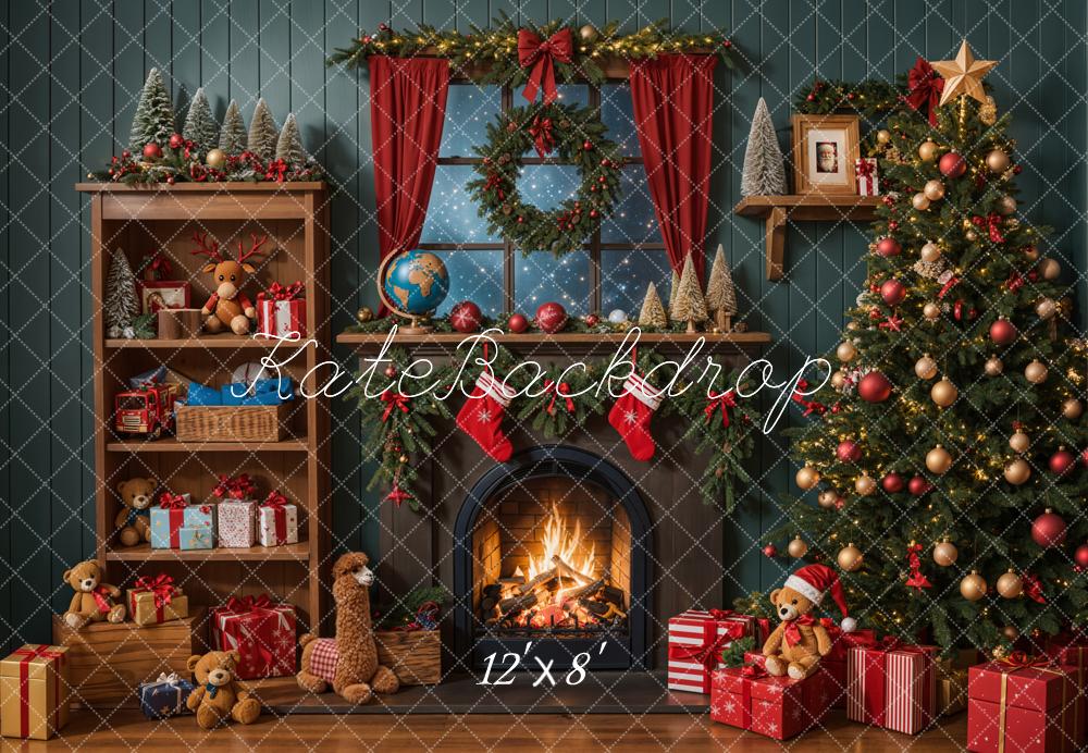 Kate Christmas Tree Fireplace Shelf Gifts Backdrop Designed by Emetselch - Image 7