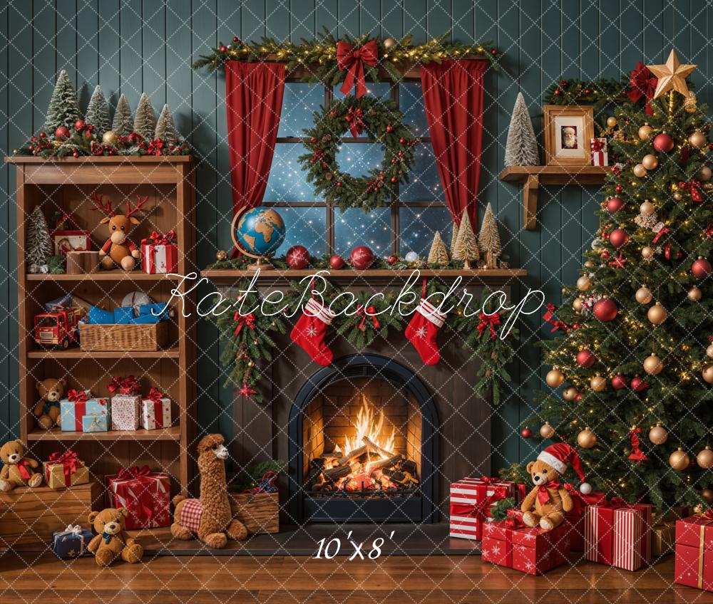 Kate Christmas Tree Fireplace Shelf Gifts Backdrop Designed by Emetselch - Image 8
