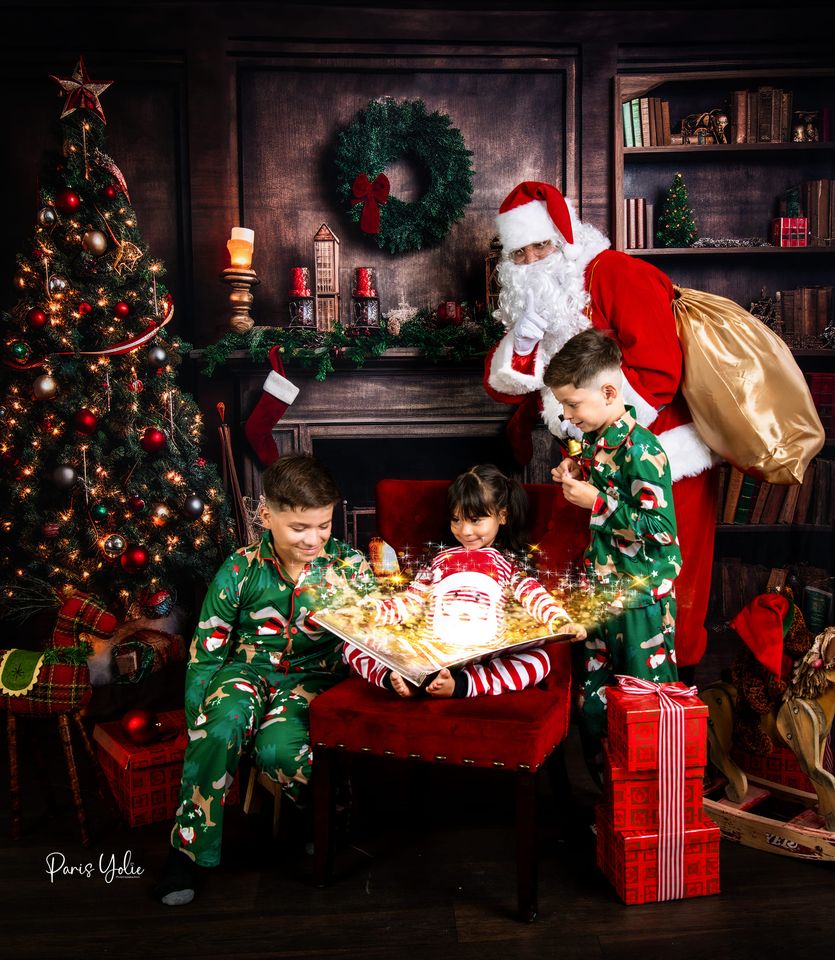 Kate Christmas Tree Fireplace Winter Backdrop for Photography - Image 11