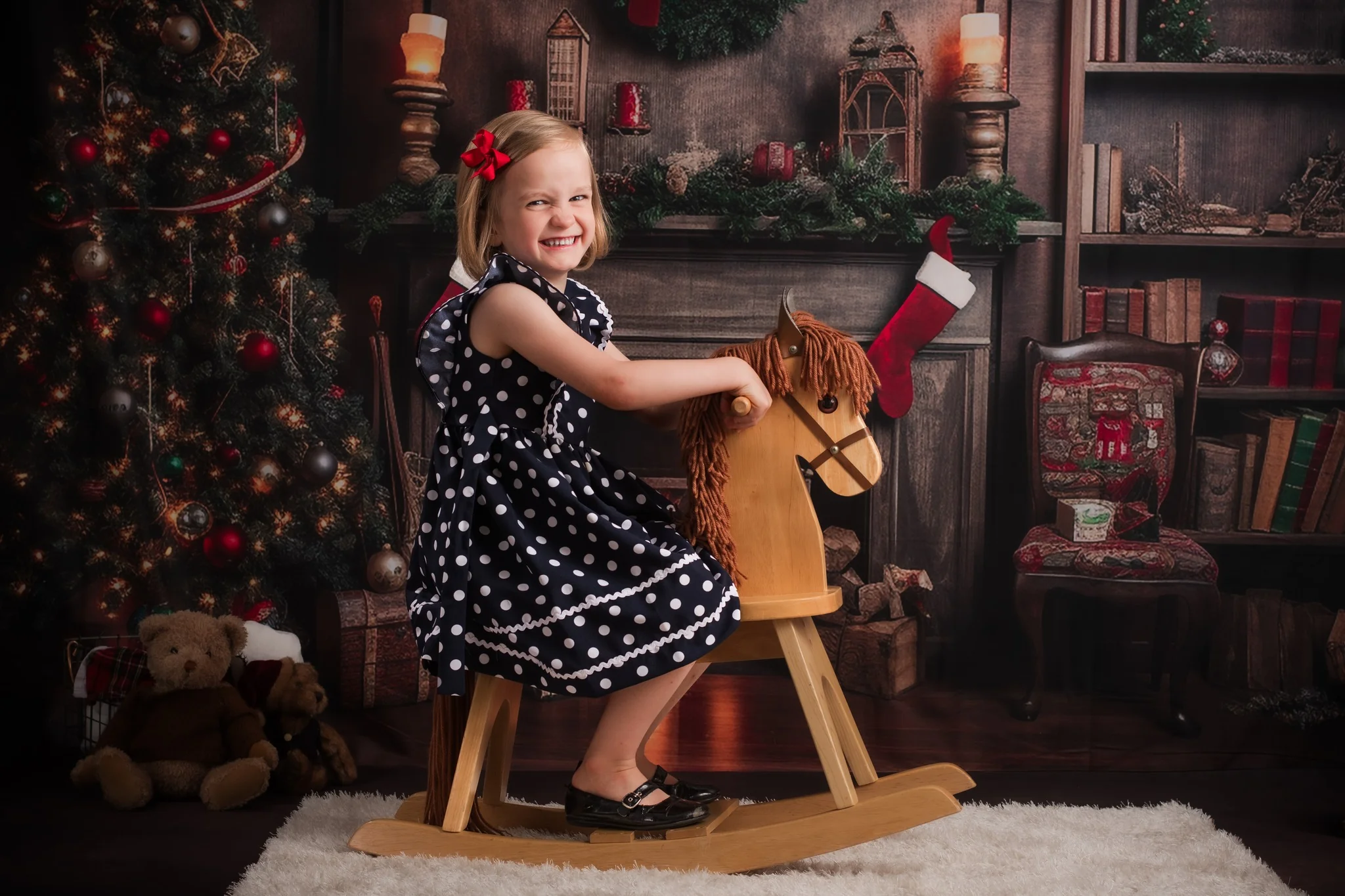 Kate Christmas Tree Fireplace Winter Backdrop for Photography - Image 6
