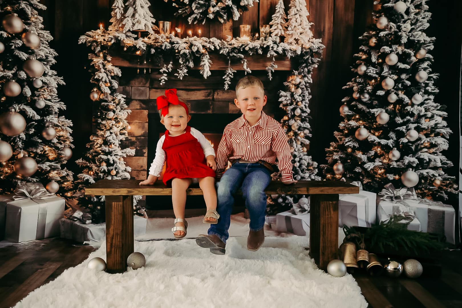 Kate Christmas Tree Fireplace Wood Wall Backdrop Designed by Emetselch - Image 3