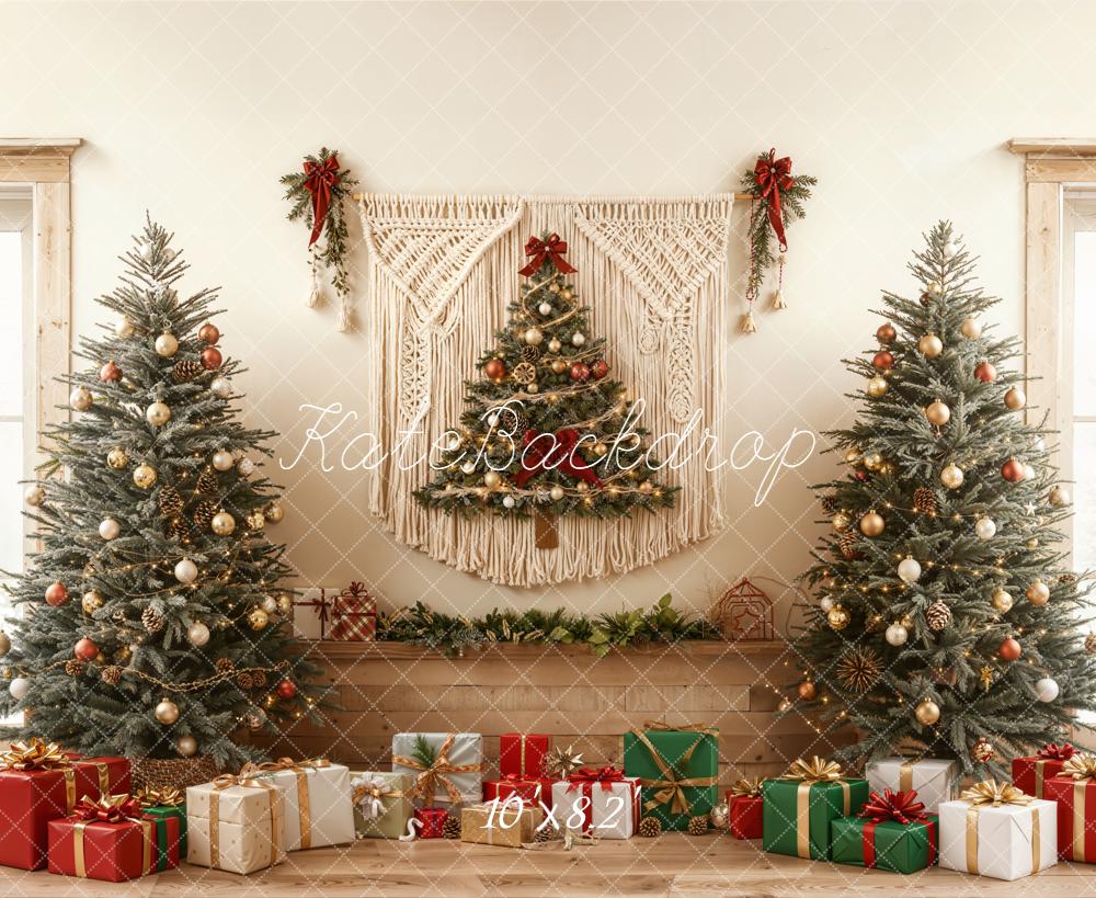 Kate Christmas Tree Gift Boxes Macrame Fleece Backdrop Designed by Emetselch - Image 3