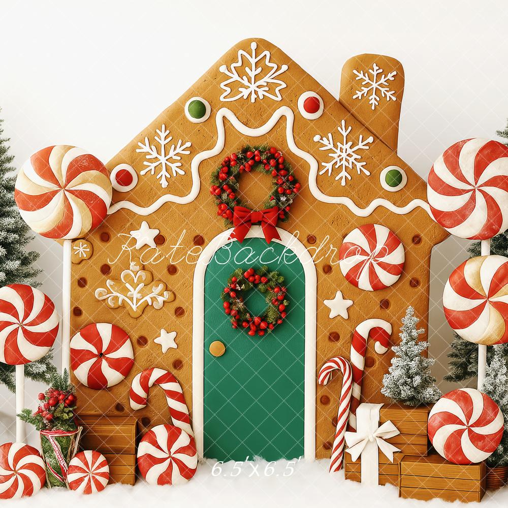 Kate Christmas Tree Gingerbread House Candy Backdrop Designed by Patty Robert - Image 2