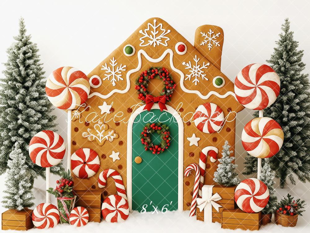 Kate Christmas Tree Gingerbread House Candy Backdrop Designed by Patty Robert - Image 3