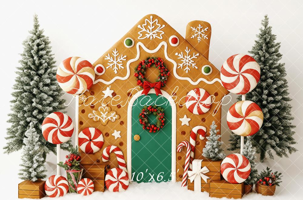 Kate Christmas Tree Gingerbread House Candy Backdrop Designed by Patty Robert - Image 4