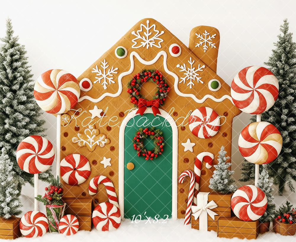 Kate Christmas Tree Gingerbread House Candy Backdrop Designed by Patty Robert - Image 5