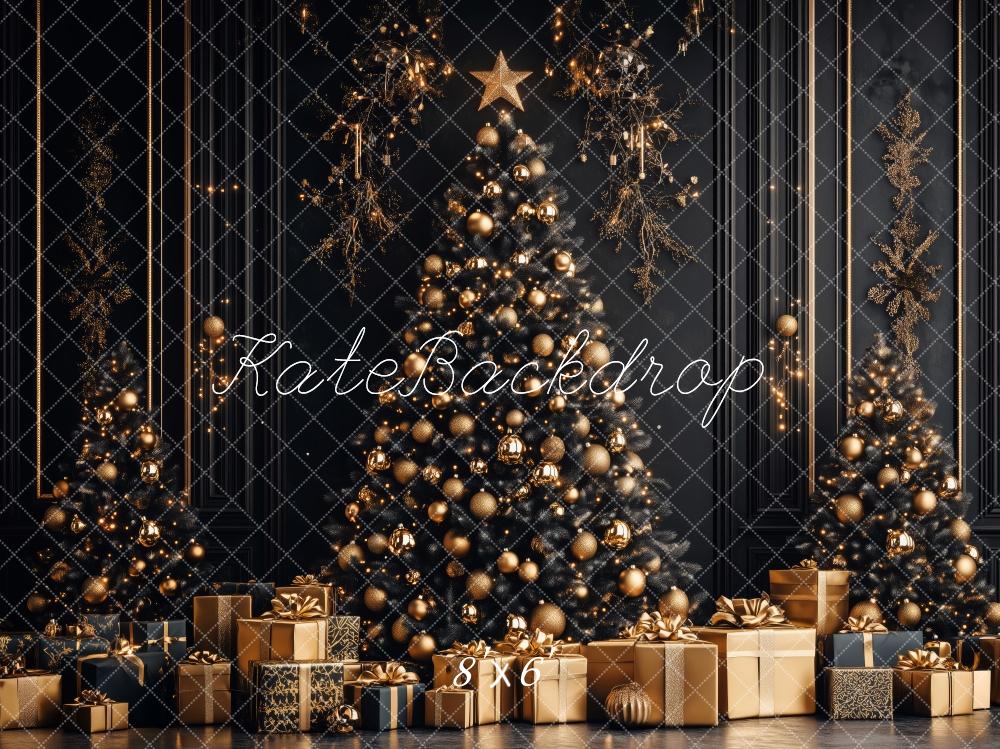 Kate Christmas Tree Golden Gifts Black Backdrop Designed by Patty Robert - Image 3