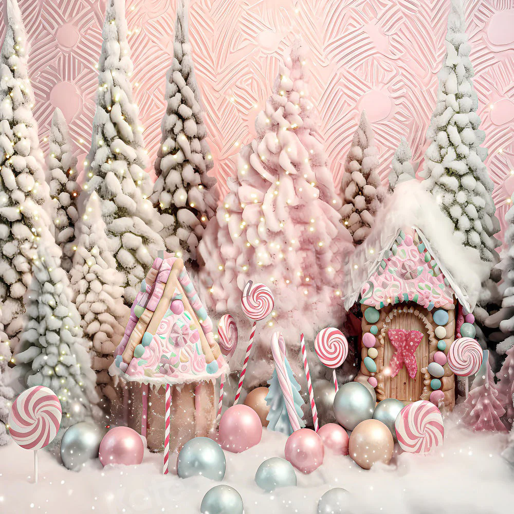 Kate Christmas Tree House Wonderland Backdrop for Photography - Image 2