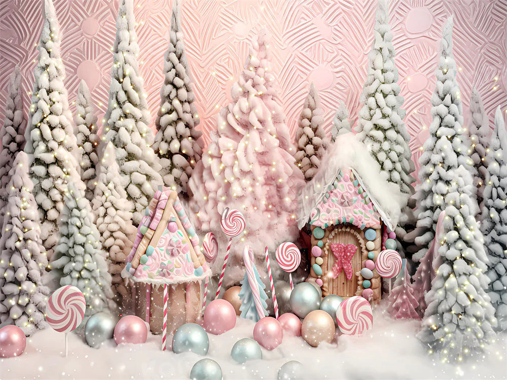 Kate Christmas Tree House Wonderland Backdrop for Photography - Image 3