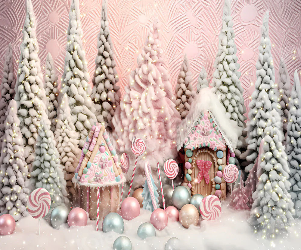 Kate Christmas Tree House Wonderland Backdrop for Photography - Image 4