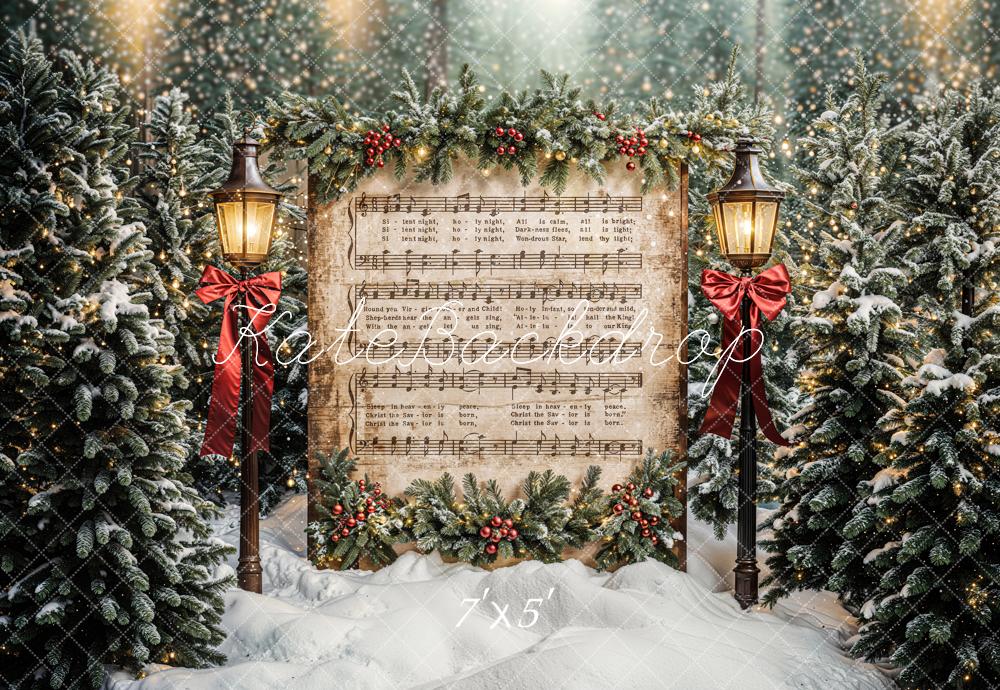 Kate Christmas Tree Music Sheet Backdrop Designed by Chain Photography - Image 2