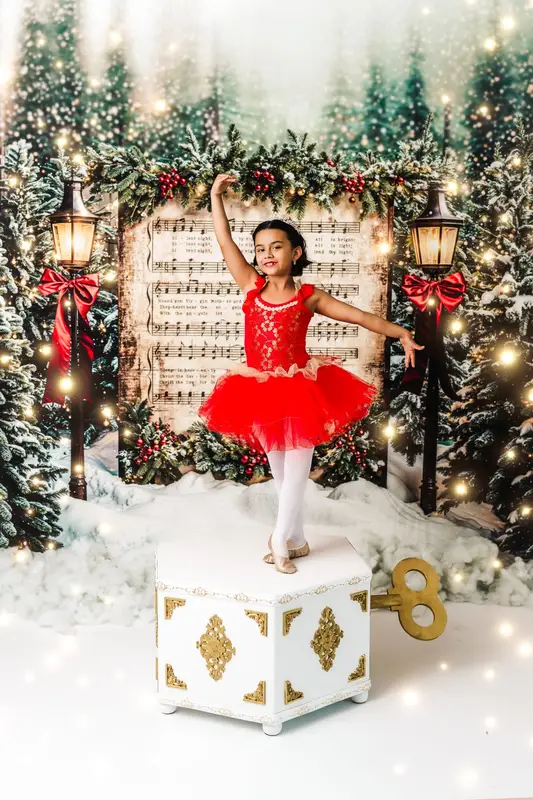 Kate Christmas Tree Music Sheet Backdrop Designed by Chain Photography - Image 3