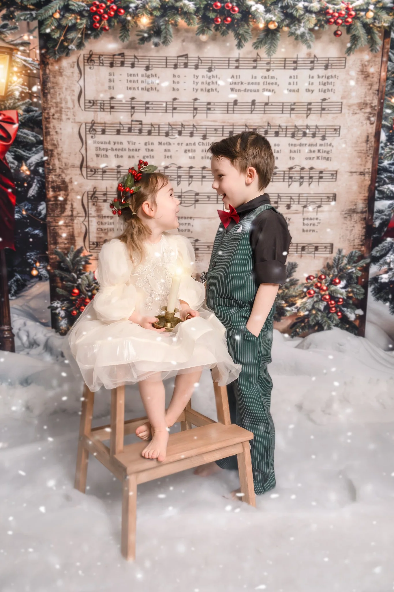 Kate Christmas Tree Music Sheet Backdrop Designed by Chain Photography - Image 4