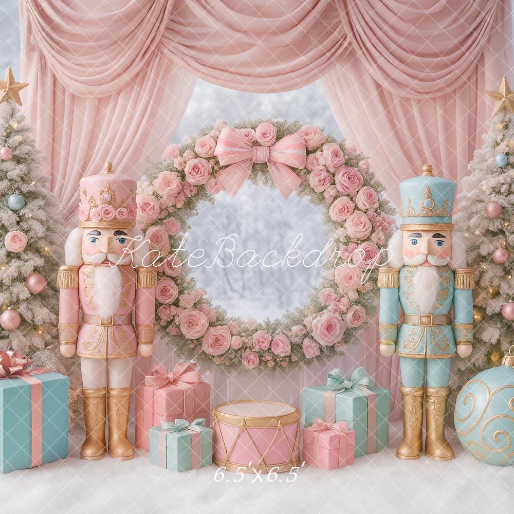 Kate Christmas Tree Nutcracker Wreath Curtains Backdrop Designed by Ashley Paul - Image 2