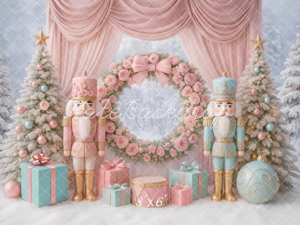 Kate Christmas Tree Nutcracker Wreath Curtains Backdrop Designed by Ashley Paul - Image 3
