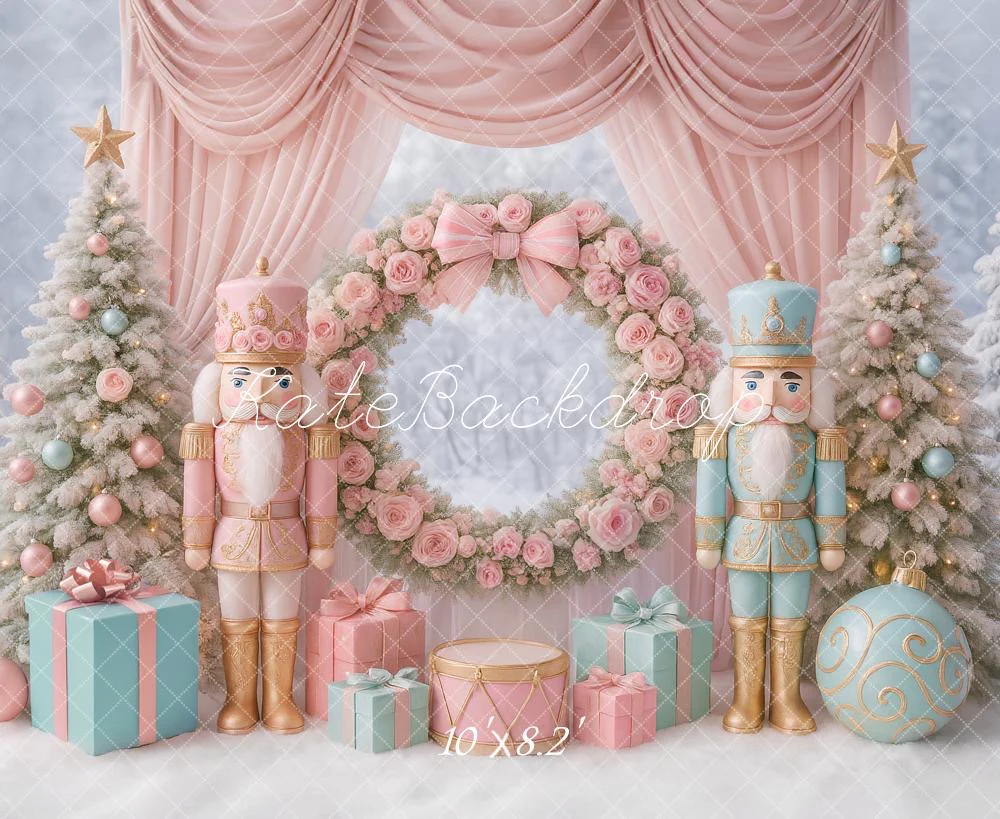 Kate Christmas Tree Nutcracker Wreath Curtains Backdrop Designed by Ashley Paul - Image 5