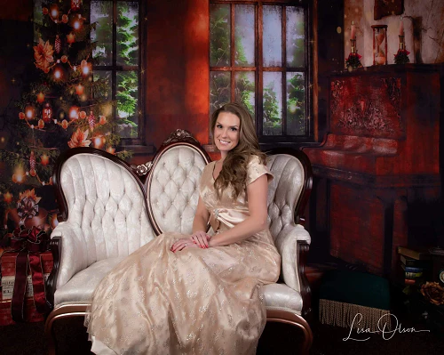 Kate Christmas Tree Window Photography Backdrop Retro Piano Photo Background - Image 3