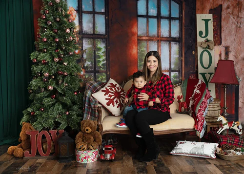 Kate Christmas Tree Window Photography Backdrop Retro Piano Photo Background - Image 4
