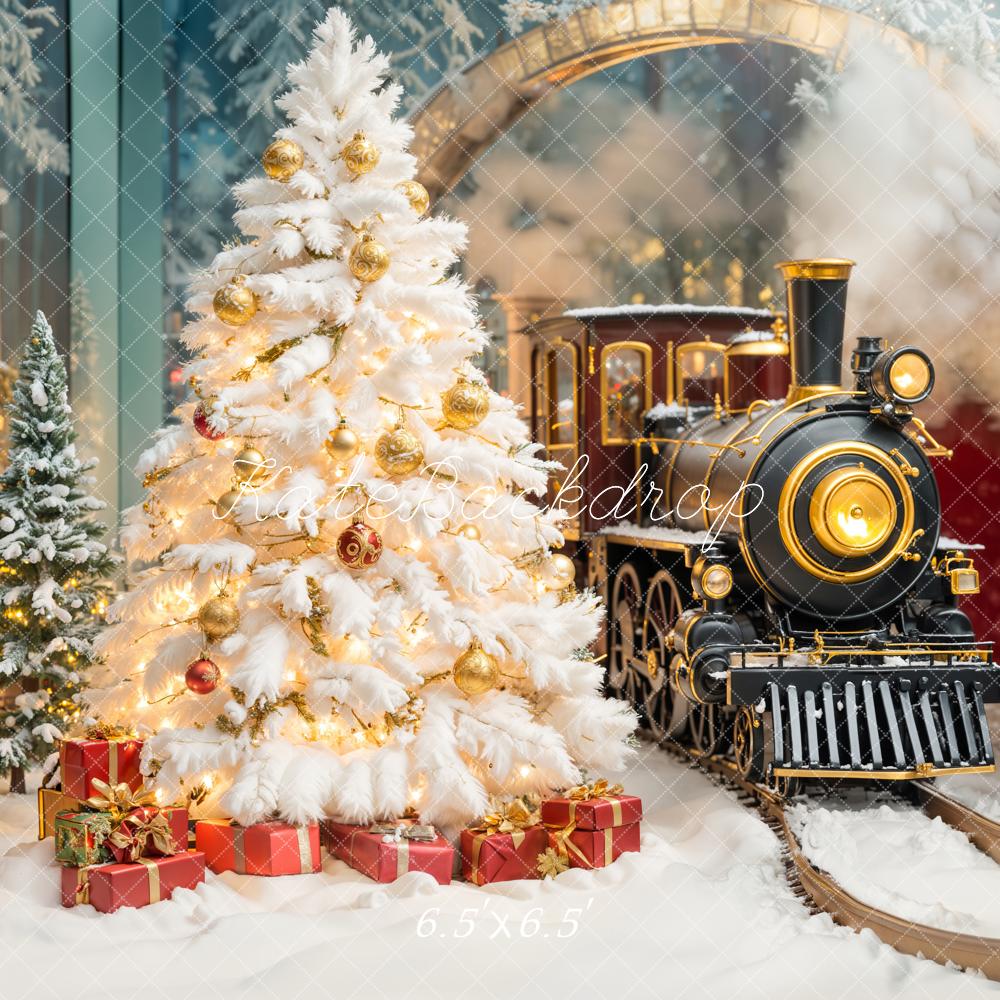 Kate Christmas Tree Polar Train Arch Gifts Backdrop Designed by Emetselch - Image 3