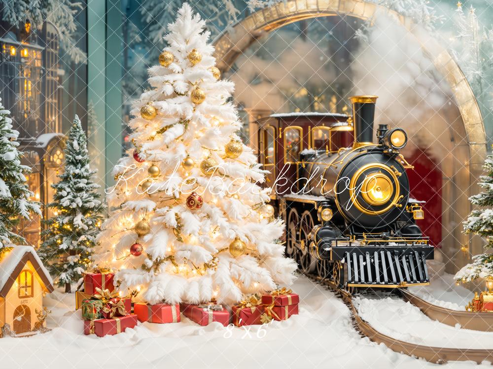 Kate Christmas Tree Polar Train Arch Gifts Backdrop Designed by Emetselch - Image 4
