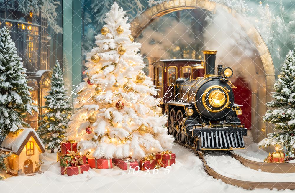 Kate Christmas Tree Polar Train Arch Gifts Backdrop Designed by Emetselch - Image 5