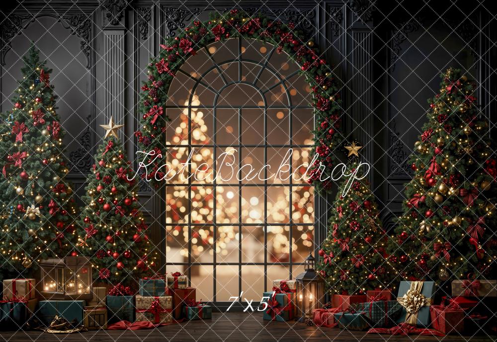 Kate Christmas Tree Garland Presents Window Bokeh Backdrop Designed by Emetselch - Image 2