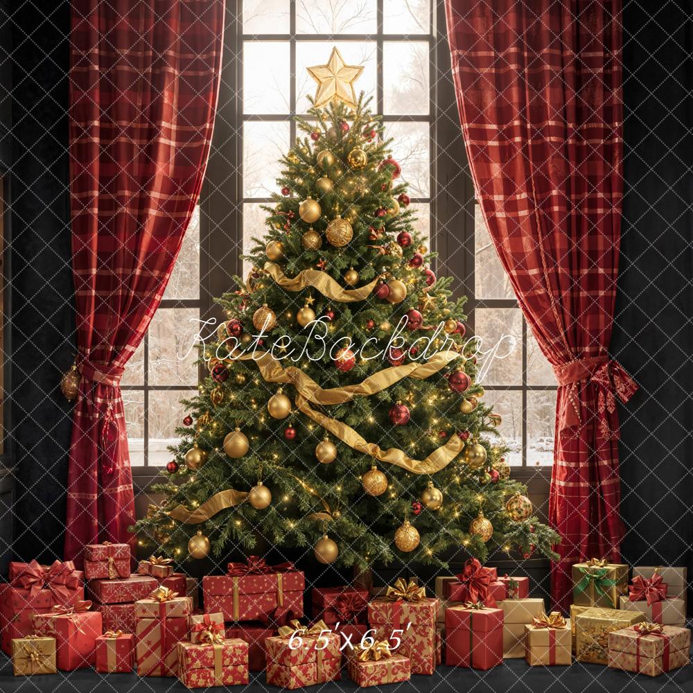 Kate Christmas Tree Presents Window Shelves Backdrop Designed by Emetselch - Image 2
