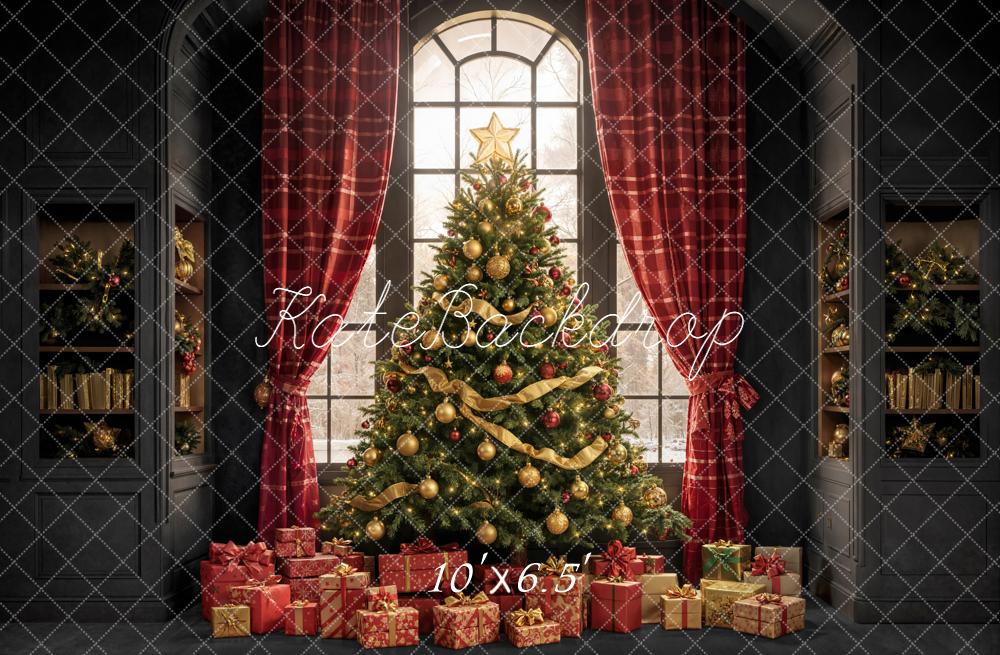 Kate Christmas Tree Presents Window Shelves Backdrop Designed by Emetselch - Image 4