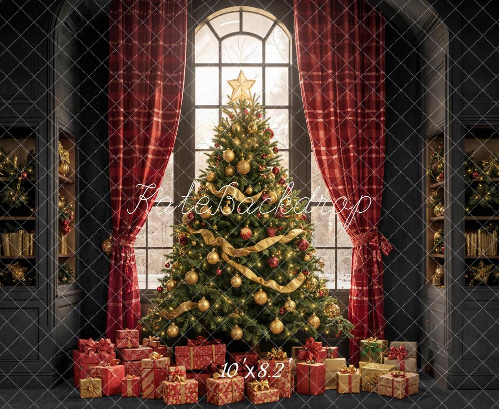 Kate Christmas Tree Presents Window Shelves Backdrop Designed by Emetselch - Image 6