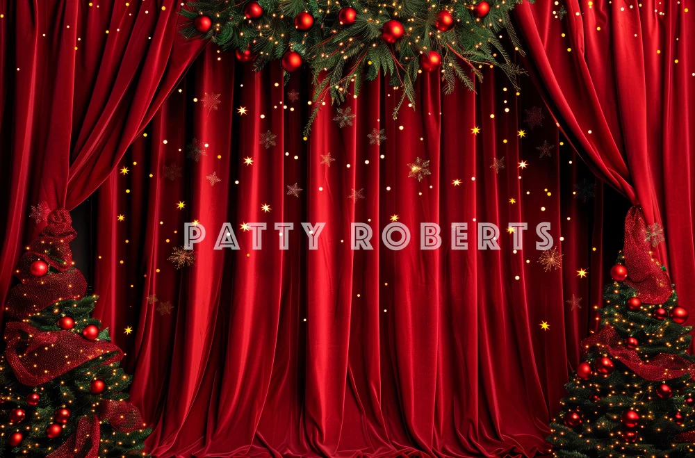 Kate Christmas Tree Red Velvet Curtains Backdrop Designed by Patty Robert - Image 4