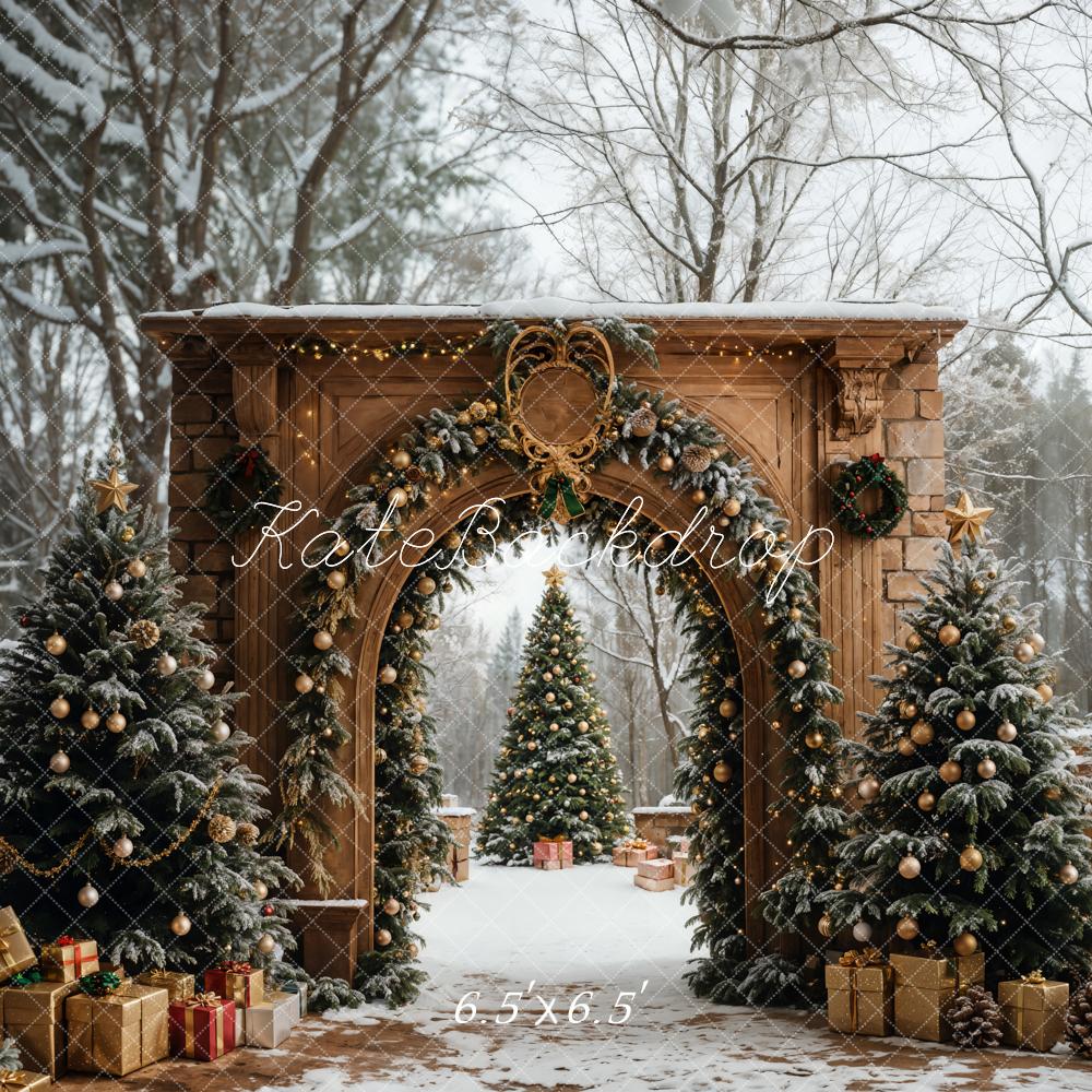 Kate Christmas Tree Retro Archway Backdrop Designed by Emetselch - Image 2
