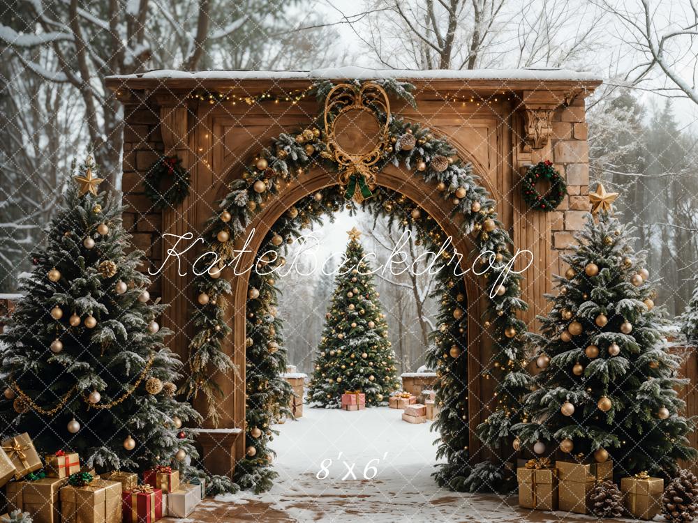 Kate Christmas Tree Retro Archway Backdrop Designed by Emetselch - Image 3
