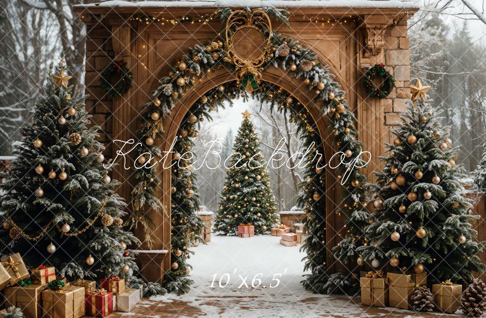 Kate Christmas Tree Retro Archway Backdrop Designed by Emetselch - Image 4