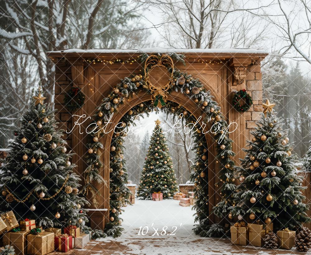 Kate Christmas Tree Retro Archway Backdrop Designed by Emetselch - Image 5
