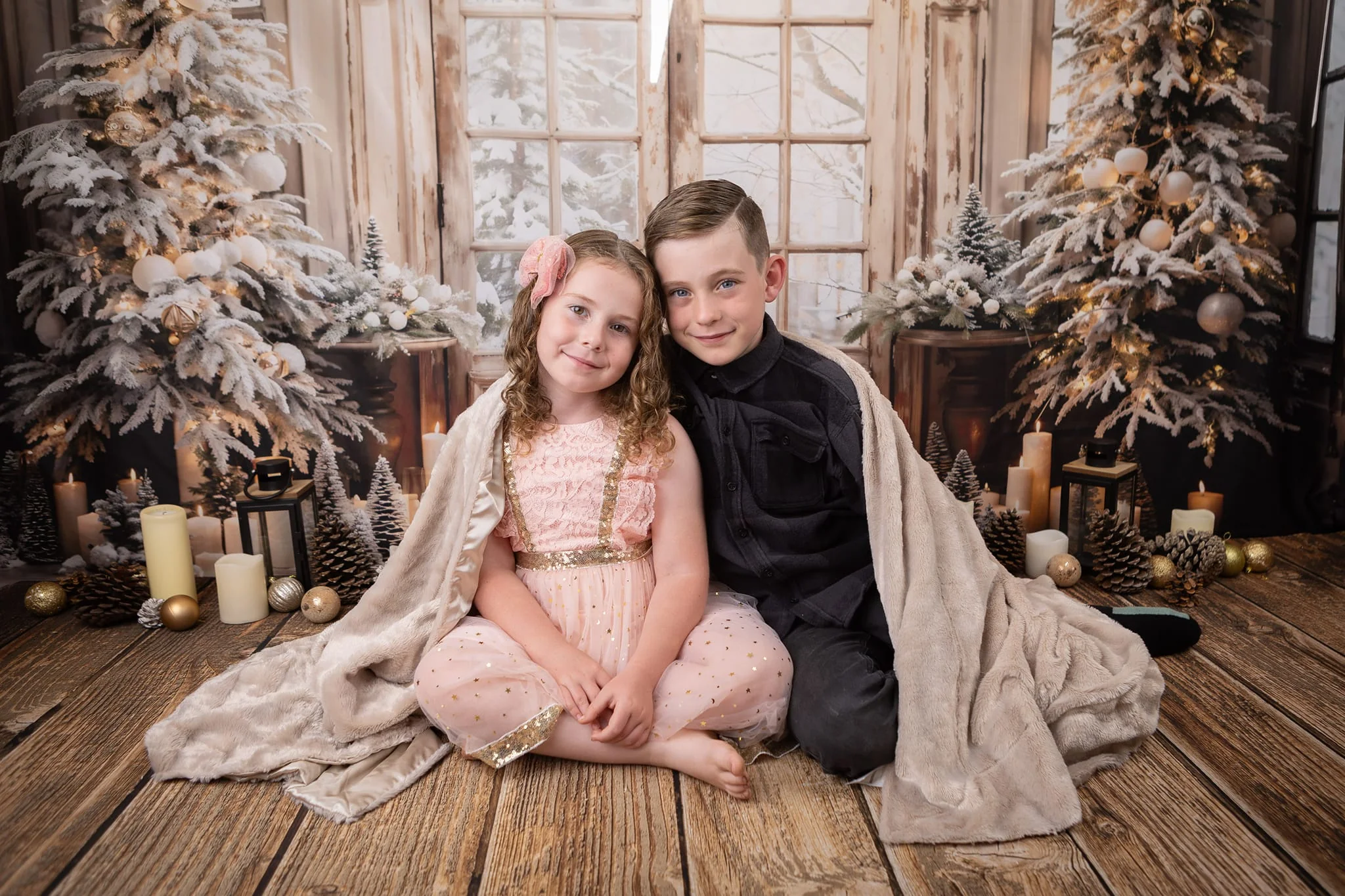 Kate Christmas Tree Retro Door Backdrop Designed by Emetselch - Image 4