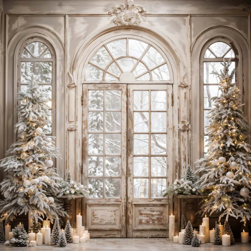 Kate Christmas Tree Retro Door Backdrop Designed by Emetselch - Image 5