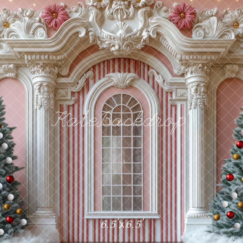 Kate Christmas Tree Retro Pink Wall Backdrop Designed by Mini MakeBelieve - Image 2
