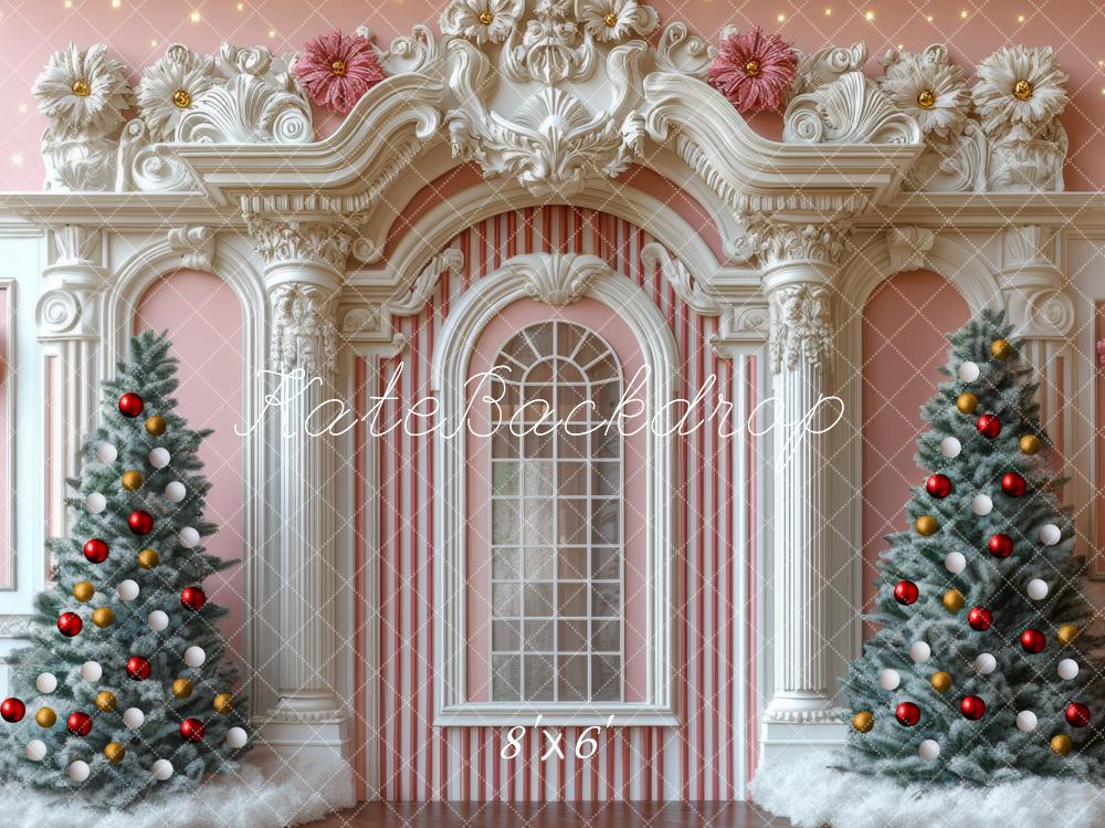Kate Christmas Tree Retro Pink Wall Backdrop Designed by Mini MakeBelieve - Image 3
