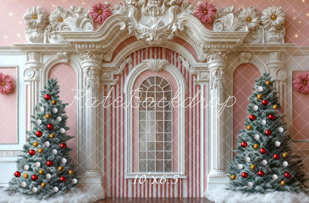 Kate Christmas Tree Retro Pink Wall Backdrop Designed by Mini MakeBelieve - Image 4