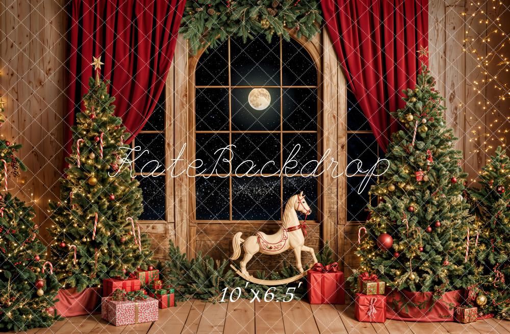 Kate Christmas Tree Rocking Horse Moon Backdrop Designed by Emetselch - Image 4