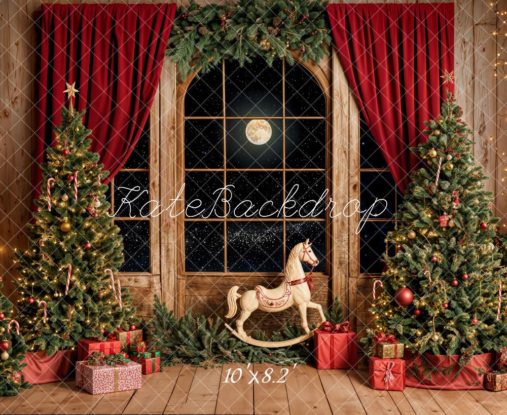Kate Christmas Tree Rocking Horse Moon Backdrop Designed by Emetselch - Image 5